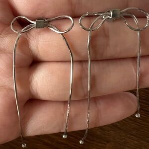 Elegant Silver Bow Earrings